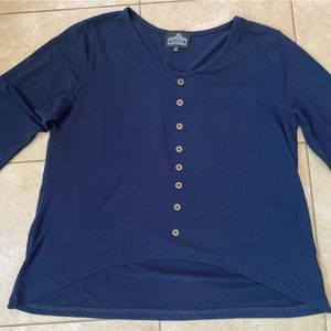 Hi-Low Dark Blue Long Sleeve